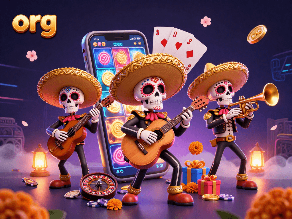Join the excitement at org with a mariachi band celebrating online gaming fun!