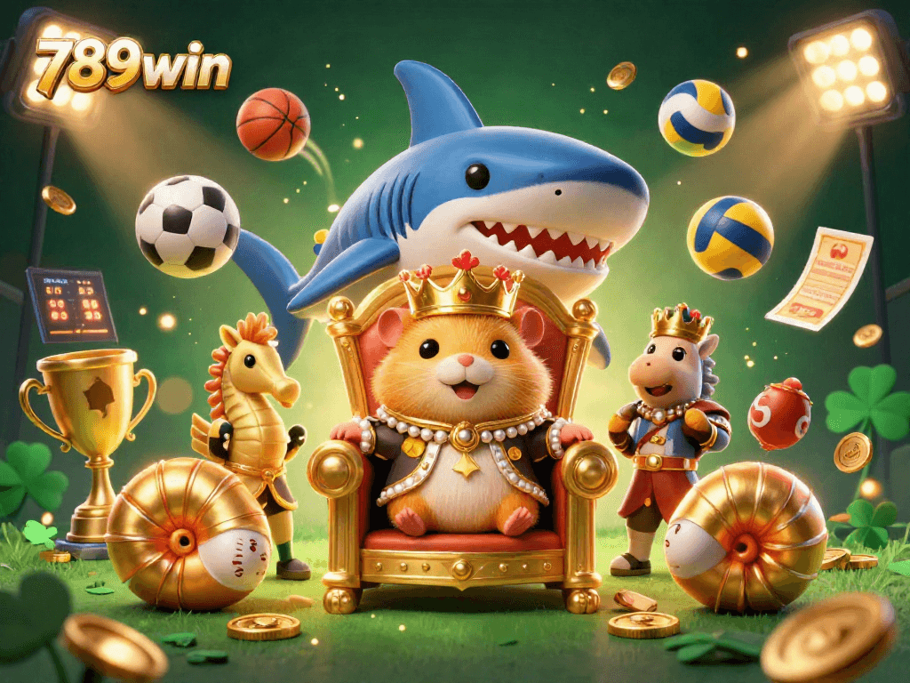 Win big at 789win with our energetic casino illustration featuring a golden hamster king.