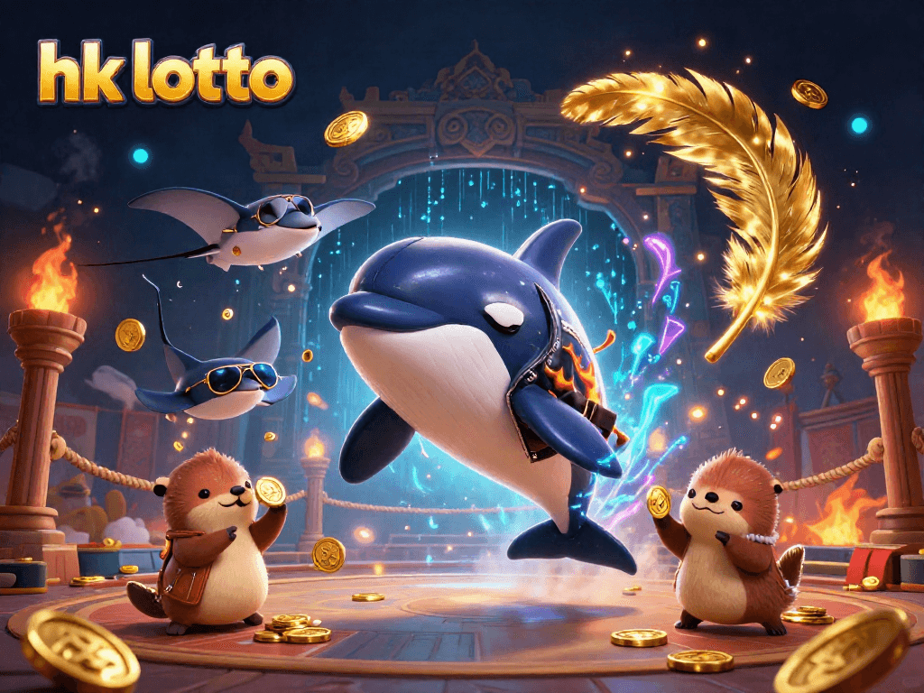 Experience the thrill of hk lotto with an exciting 3D illustration of gaming characters and elements.