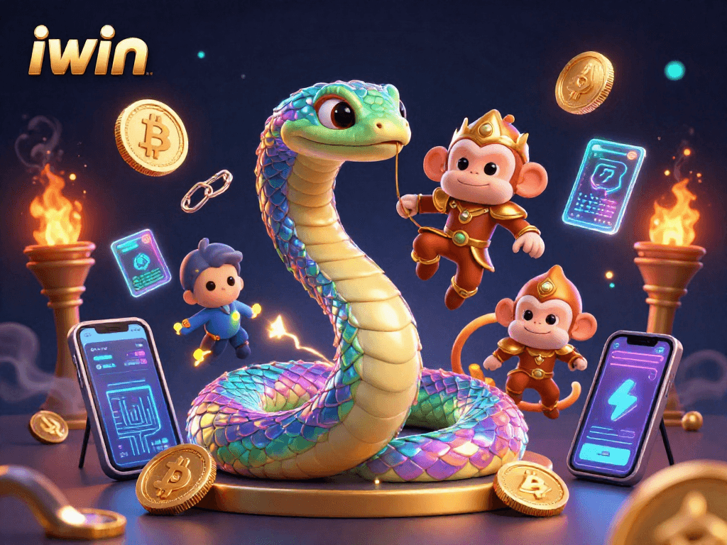 Engage with the vibrant iwin casino realm showcasing the playful monkey king and rainbow serpent.