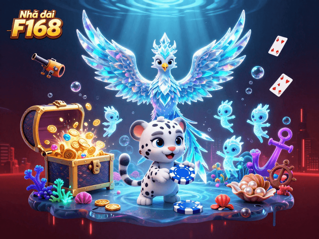 Engage with Nhà cái F168's immersive casino experience featuring vivid characters and dynamic elements.