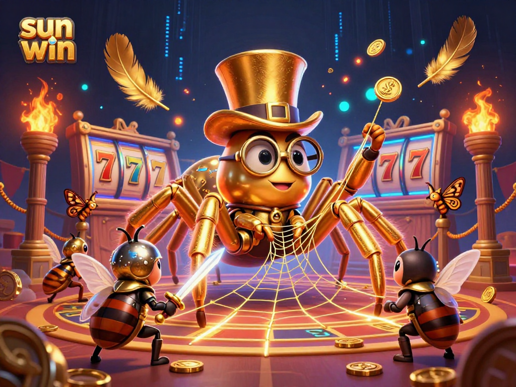 Engage players with immersive slots experience at sun win, featuring dynamic characters in a casino scene.