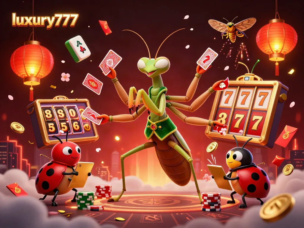 Engage with luxury777 in an immersive casino scene featuring vibrant game elements and characters.