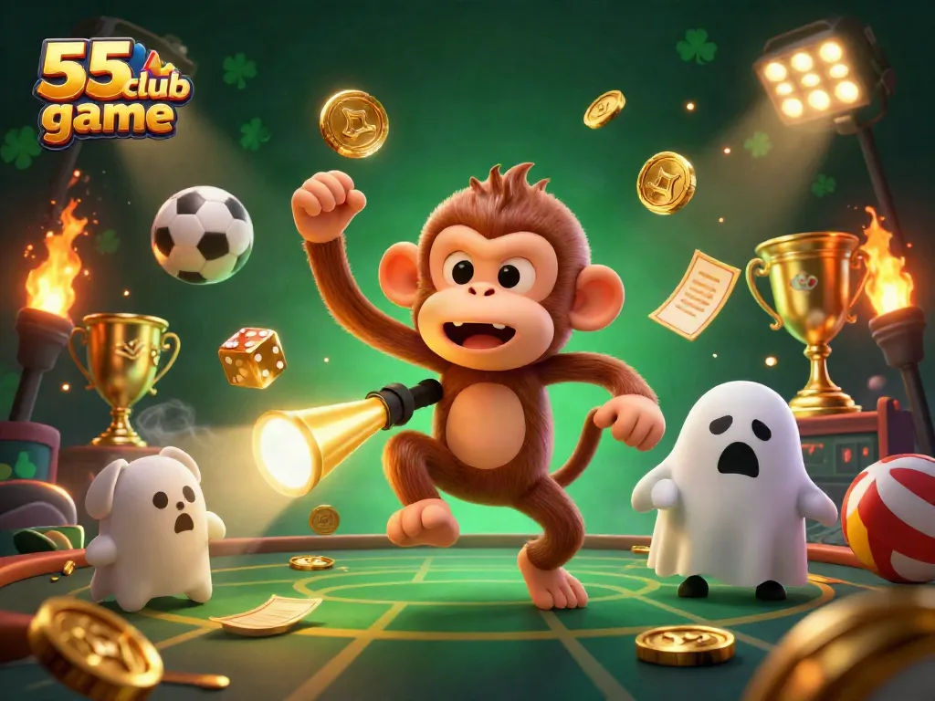 Experience thrilling gameplay with the 55 club game in this lively casino scene.