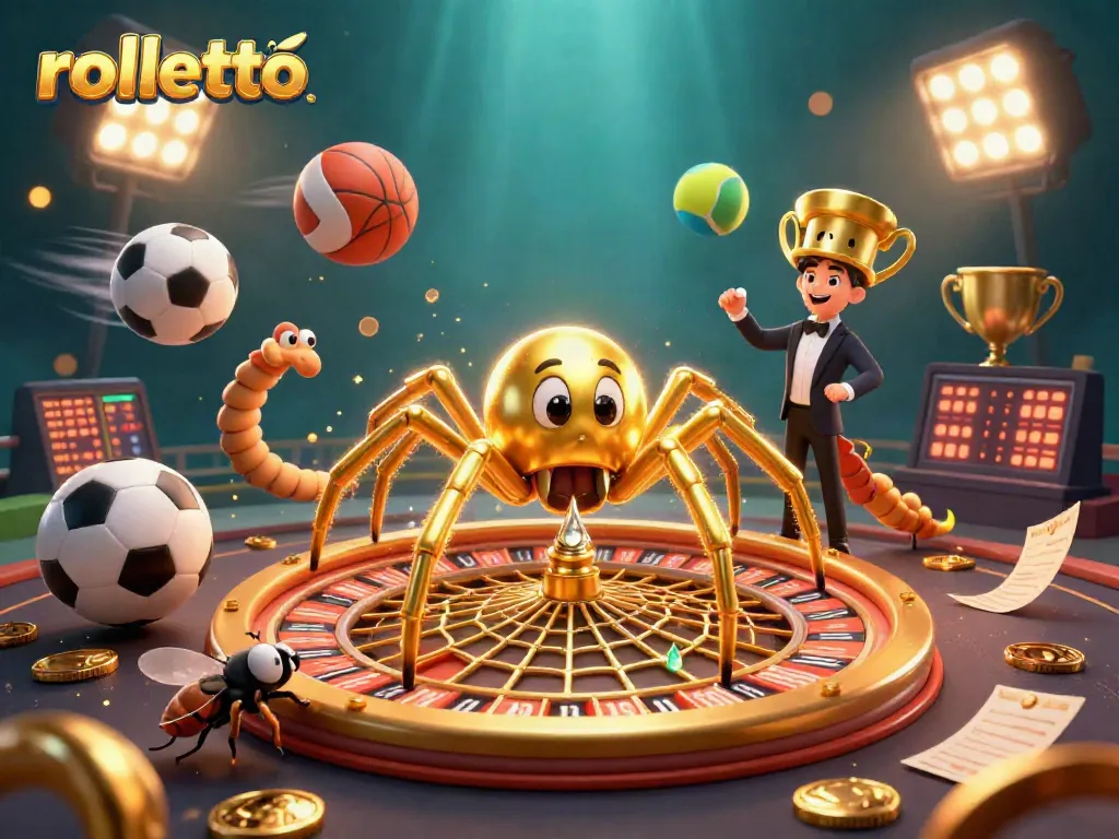 Place bets at Rolletto while enjoying a thrilling 3D illustration filled with sports and casino elements.