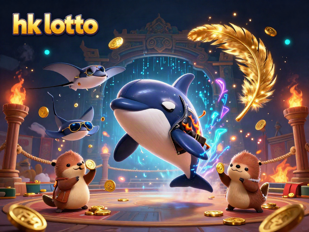 Experience the thrill of hk lotto with an exciting 3D illustration of gaming characters and elements.