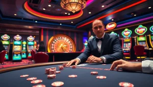 Experience thrilling gambling action at Fun88 with vibrant poker and roulette tables.