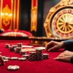 Engage with NK88 vip poker gameplay featuring polished chips and vibrant cards in an elegant casino.