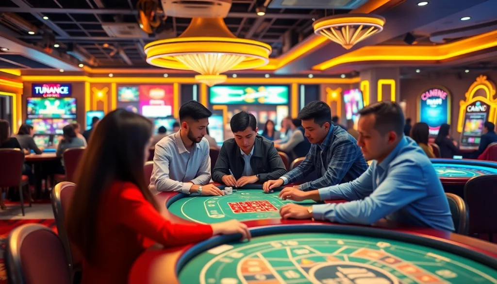 Experience the thrill of online gaming at winvn88.live with diverse players immersed in the casino atmosphere.