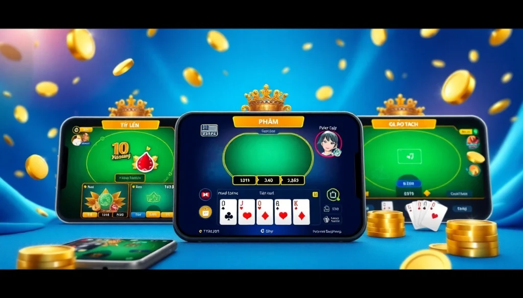 Engaging digital gaming platform showcasing popular card games at topgamebaidoithuong.mx with vibrant colors.
