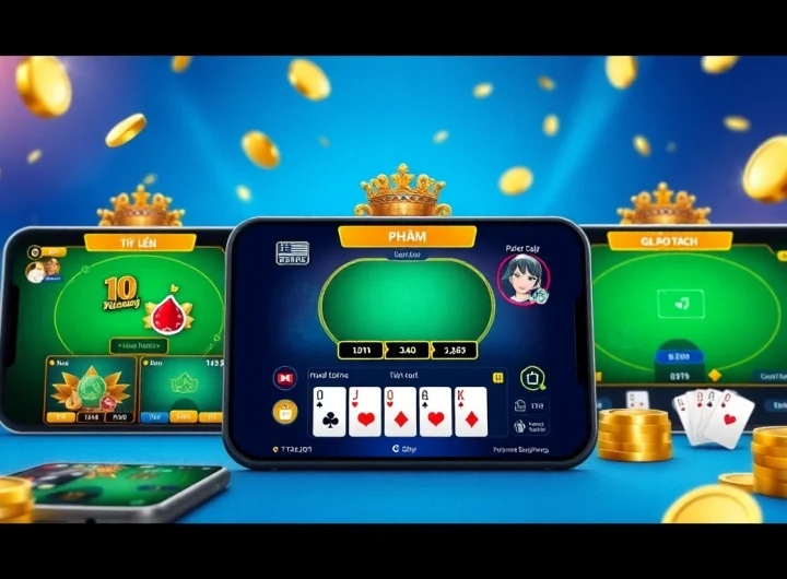 Engaging digital gaming platform showcasing popular card games at topgamebaidoithuong.mx with vibrant colors.