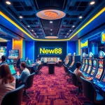 Engaging gaming scene showcasing New88's diverse offerings with users enjoying online betting experiences.