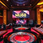 Engaged players at MU88 casino tables enjoying a thrilling gambling experience.