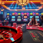 Excited players enjoying various games while discovering link bet88 at a luxurious casino.
