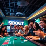 Players enjoying SBOBET.dance's exciting sports betting and casino options in a vibrant online gaming environment.