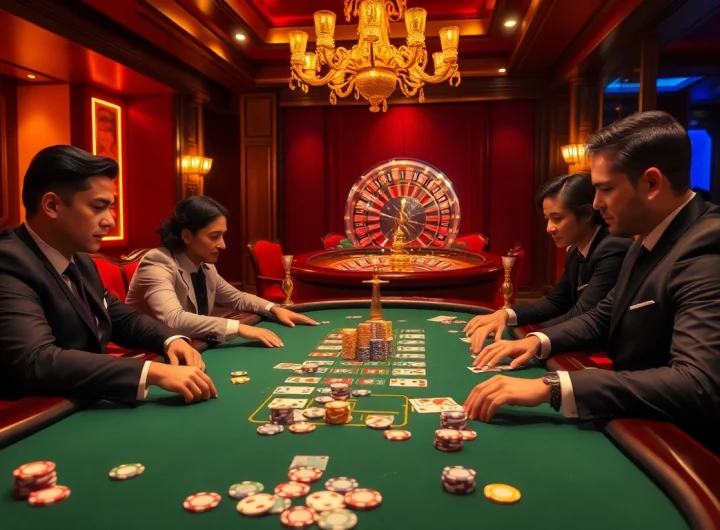 Engage in thrilling poker gameplay at https://vb88org.com/ with vibrant chips and intense atmosphere.