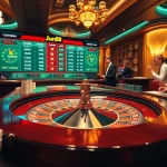 Experience thrilling gameplay at Jun88 online casino with luxurious tables, vibrant poker chips, and live gaming action.