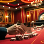 Experience the thrill of chotruyen-inspired casino gameplay with poker chips and cards.