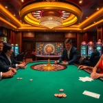 Engage in high-stakes poker at TR88's luxurious casino, showcasing strategy and excitement.