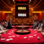 Exciting gaming action at RR88 casino table with vibrant chips and cards.