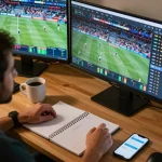 Person strategically placing bets on CO88 online sports platform while analyzing game odds