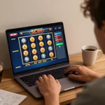 Experience the thrill of playing SC88 slots on your laptop in a cozy online gaming setup.