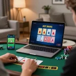 Engaging in live dealer blackjack on NHÀ CÁI G28 in a cozy home setting.