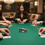 Intensity builds at QQ88pro Vip poker table with players engaged in strategic gameplay and rich atmosphere.