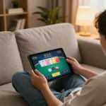 Experience engaging online poker gaming at xin88 in a cozy home setting.