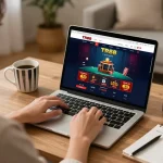 Experience the excitement of TR88 online casino gaming on a laptop at home.