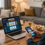 Engaged players enjoying online gambling experience with 88vvgo app displayed