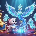 Juice up your chances with b52club's captivating ice phoenix and poker-themed illustration.