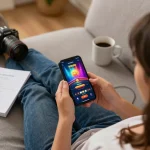 Engaging with the NOHU90 mobile app for an immersive online gambling experience.