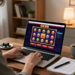Engaging online casino experience with GK88 platform on laptop, showcasing immersive gaming.