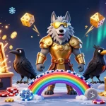 Engage in thrilling gameplay with b52club, featuring an exhilarating casino scene with mythical characters and a vibrant jackpot.