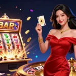 Experience the excitement of tỷ lệ kèo bóng đá with this glamorous casino illustration showcasing lively gaming elements.