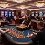 Players enjoying roulette in a vibrant casino scene showcasing sc88hd's thrilling gaming experience.