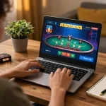 Players winning at VT88 online casino featuring engaging blackjack gameplay in a cozy home setting.