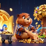 Engage with exciting gameplay at go88a where animated characters collect golden coins and treasures in a vibrant casino scene.