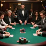 Experience an intense poker game at ko66 with strategic players and vibrant chips