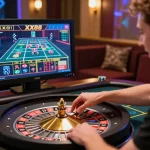 Engaged player placing bets on XX88 roulette, showcasing vibrant online casino experience.