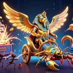 Spin the jackpot reels at xin88, featuring a golden scarab chariot and vibrant casino symbols.