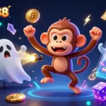 Engage with the thrilling atmosphere of LUCKY88 as a ghost-hunter puppy tracks a mischievous monkey in a haunted casino.