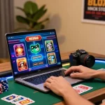 Enthusiastic player experiencing online casinos that accept credit cards at a modern gaming desk.