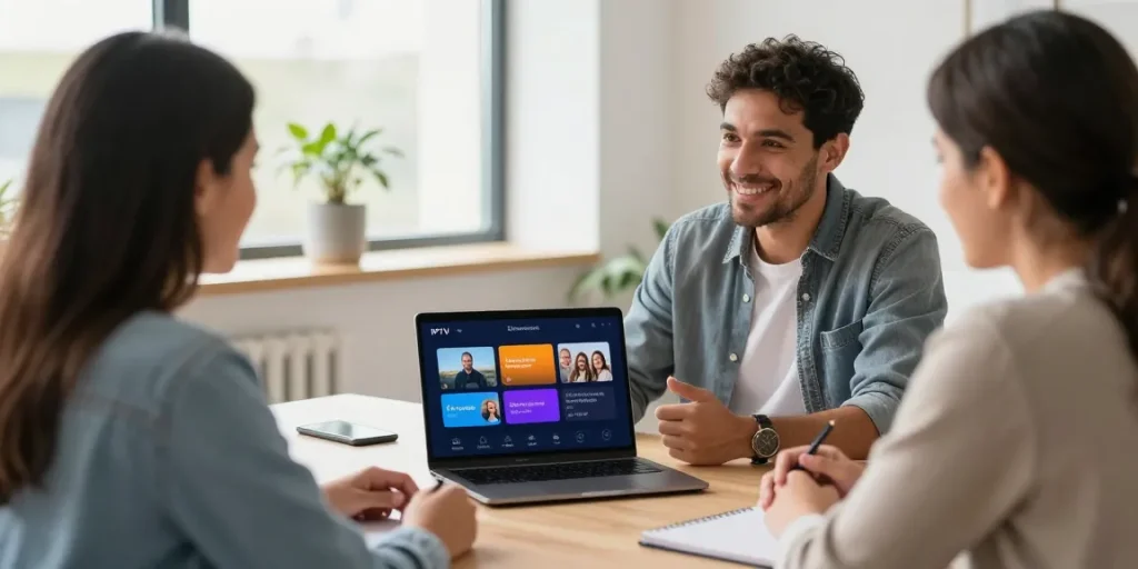 Trusted IPTV Reseller UK providing professional service in a welcoming office.