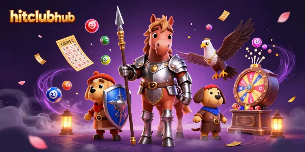 Experience thrilling excitement at hitclubhub with our engaging gaming scene of knights and lotteries.