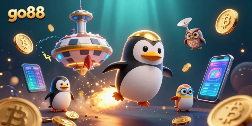 Experience thrilling wins with go88 as the golden penguin blasts to a casino space!